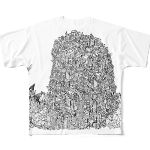 廃墟の塔 All-Over Print T-Shirt