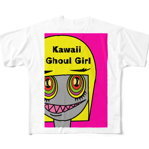 グールーのスー子さん（Kawaii Ghoul Girl） フルグラフィックTシャツ