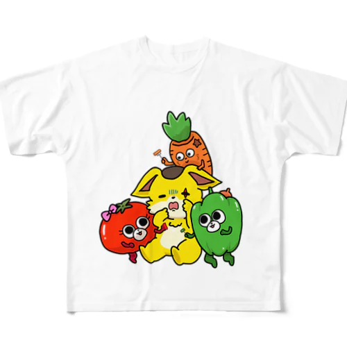 お野菜とスパンキー All-Over Print T-Shirt