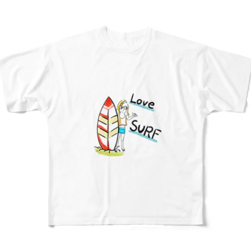 SurfGirl All-Over Print T-Shirt