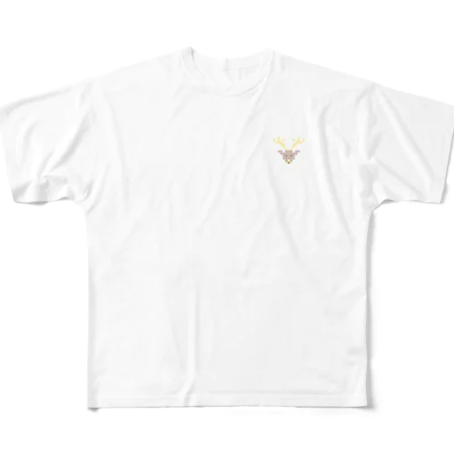 雄鹿 Cross-stitch All-Over Print T-Shirt