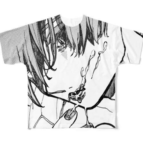 口内＿白 フルグラフィックTシャツ