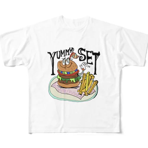 ハンバーガーヤミーセット⭐︎ フルグラフィックTシャツ