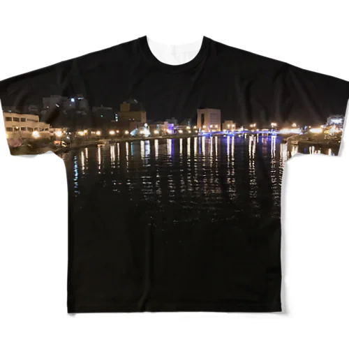 深夜の川＊＊＊ フルグラフィックTシャツ