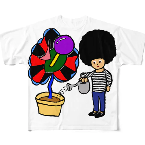 謎の巨大花 All-Over Print T-Shirt