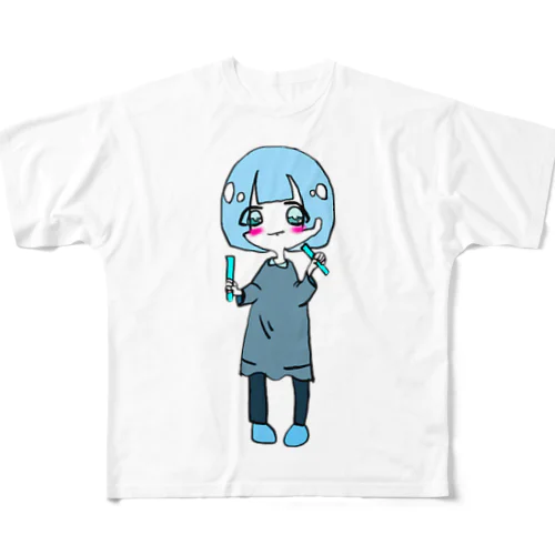 水色担当(推し)のキャラ フルグラフィックTシャツ