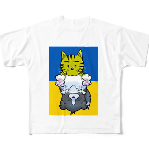 MARKDOG × TORA love Ukraine🇺🇦 フルグラフィックTシャツ