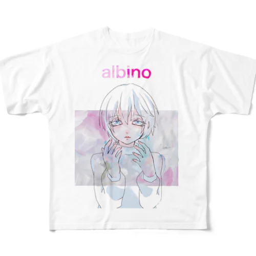 albino イラストTシャツ 풀그래픽 티셔츠