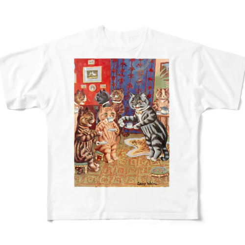 ティータイムねこ All-Over Print T-Shirt