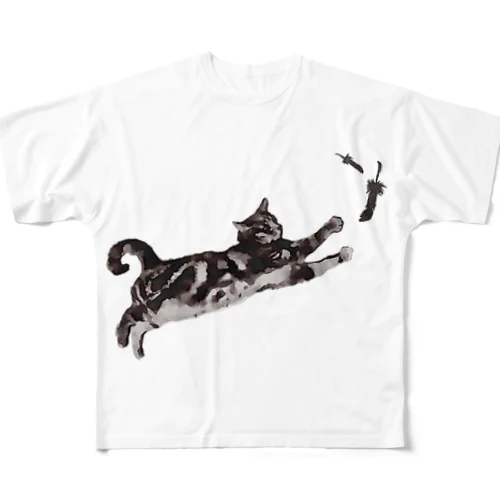 うちの子元気モリモリCAT All-Over Print T-Shirt