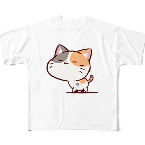 すまし顔の猫 フルグラフィックTシャツ