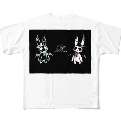 ャミ×ゥサギ フルグラフィックTシャツ