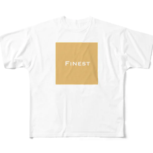 Finest ベージュ フルグラフィックTシャツ