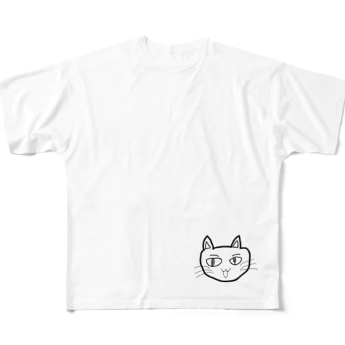 いたずらネコ フルグラフィックTシャツ