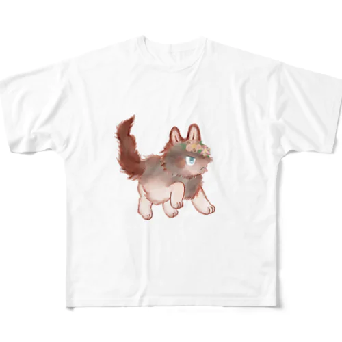 オオカミのウルフル フルグラフィックTシャツ
