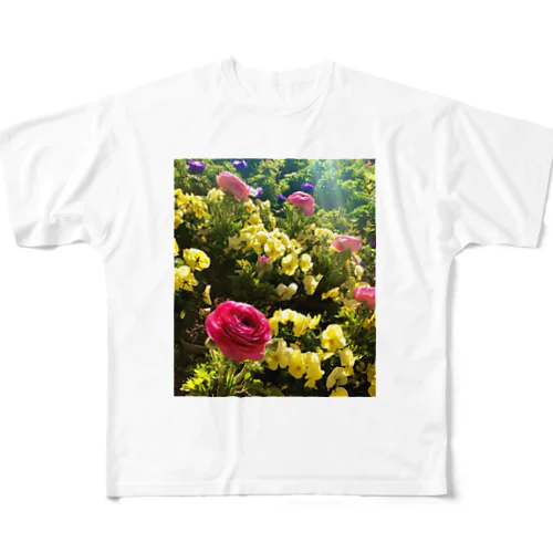フラワー All-Over Print T-Shirt