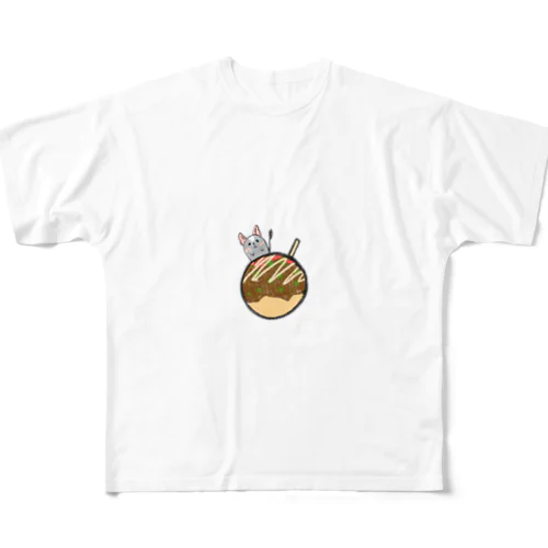 たこ焼き×デグー　ブルーパイド All-Over Print T-Shirt