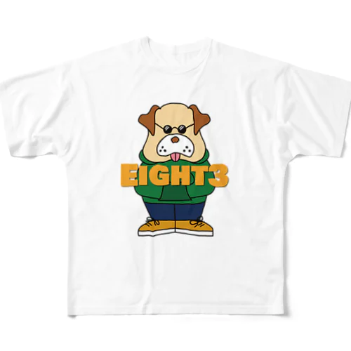 Eight3 dog フルグラフィックTシャツ