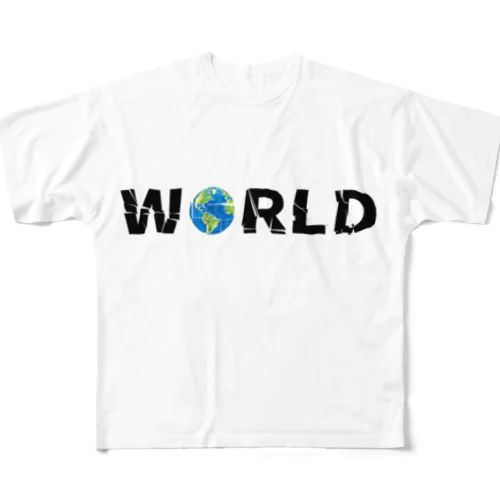 WORLD(英字＋１シリーズ) All-Over Print T-Shirt