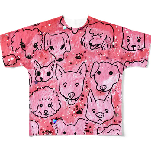 犬犬犬 フルグラフィックTシャツ