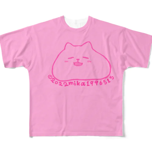 モチモチにゃんこ フルグラフィックTシャツ