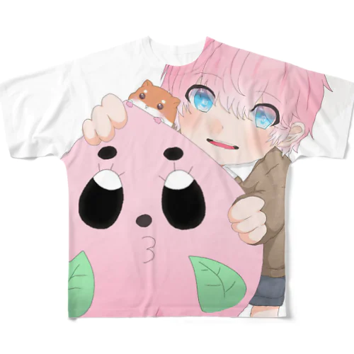 きゃずももと小さな仲間達 フルグラフィックTシャツ