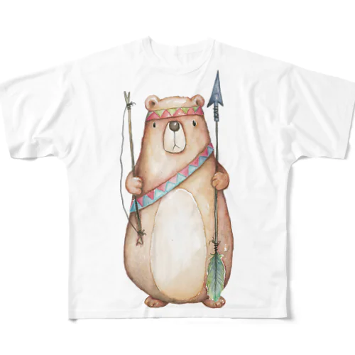 ボヘミアンベアTシャツ All-Over Print T-Shirt