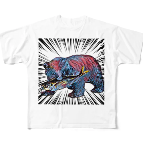 熊to鯵 All-Over Print T-Shirt