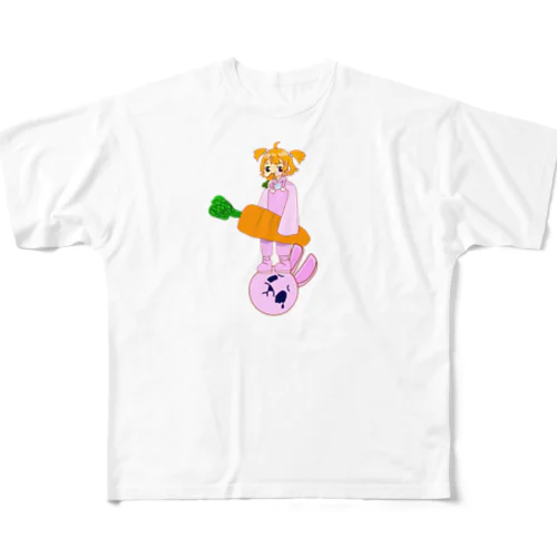 ウサギのなかの子 フルグラフィックTシャツ