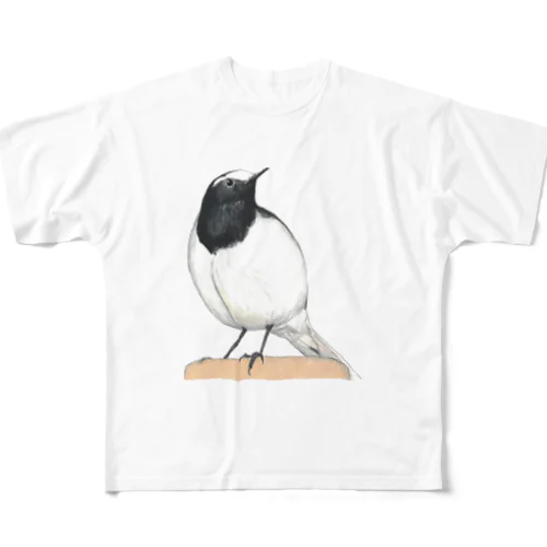 [森図鑑] セグロセキレイ All-Over Print T-Shirt