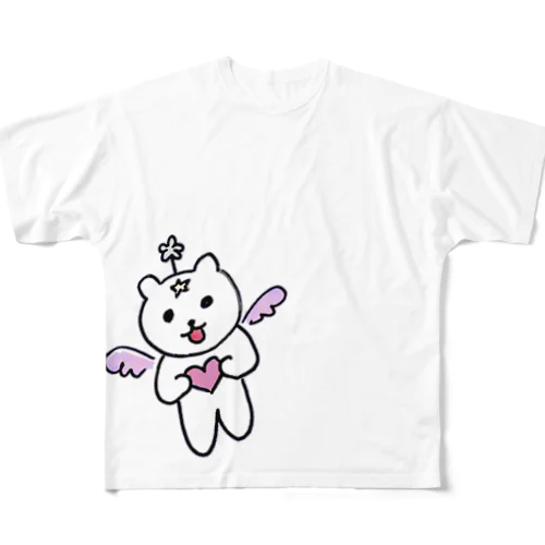 虹くま🌈透明 フルグラフィックTシャツ