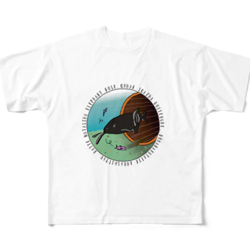 「まめまめ水族館」エレファントノーズのバブ All-Over Print T-Shirt