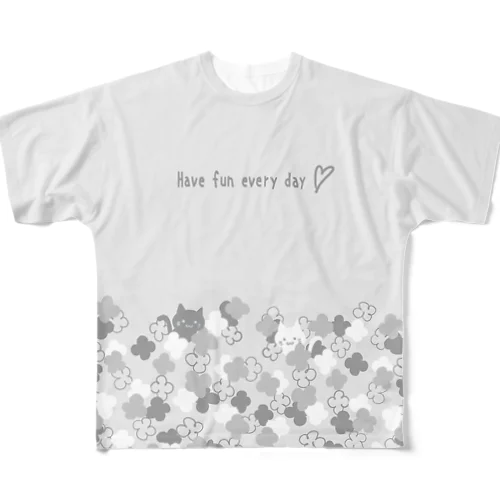 Have fun every day(グレー) All-Over Print T-Shirt
