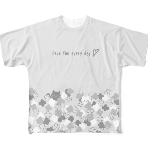 Have fun every day(グレー) フルグラフィックTシャツ