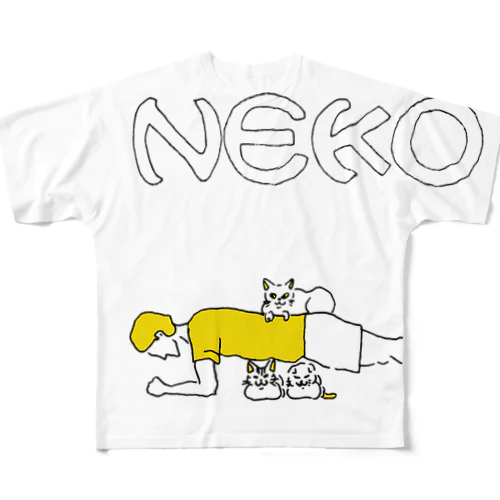 猫と体幹トレーニング All-Over Print T-Shirt