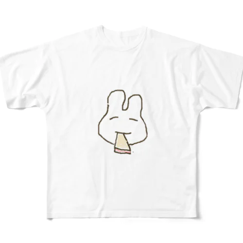 ハムサンド食べてます。。。 フルグラフィックTシャツ