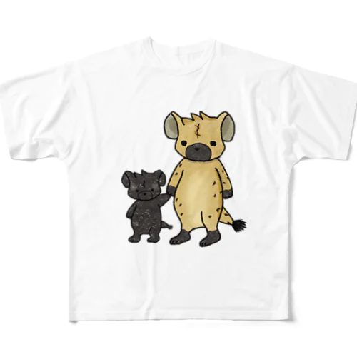 ブチハイエナの親子 All-Over Print T-Shirt