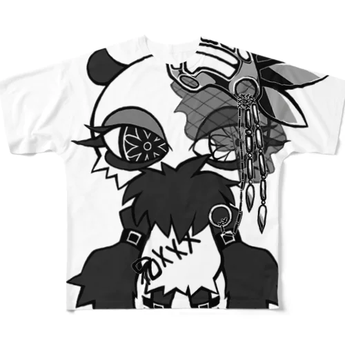 GothPan:monochrome All-Over Print T-Shirt