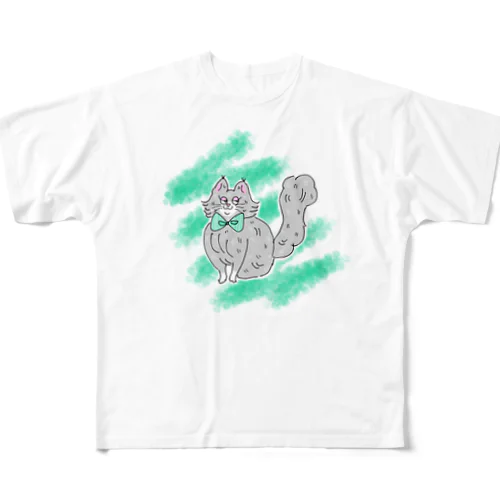 猫ちゃん フルグラフィックTシャツ