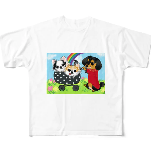 ラブリーわんこ All-Over Print T-Shirt