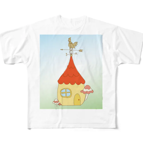 キノコ家 フルグラフィックTシャツ