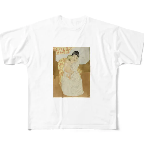 【世界の名画】メアリー・カサット『Maternal Caress』 All-Over Print T-Shirt