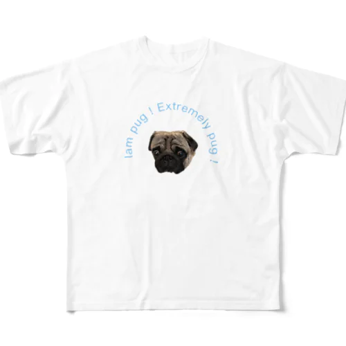 Iam pug！ フルグラフィックTシャツ