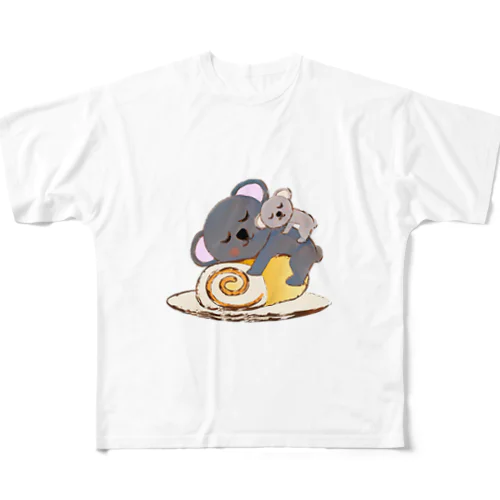 コアラのロールケーキ フルグラフィックTシャツ