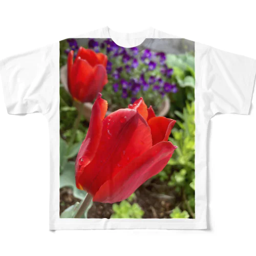 チューリップ⸜🌷︎⸝ フルグラフィックTシャツ