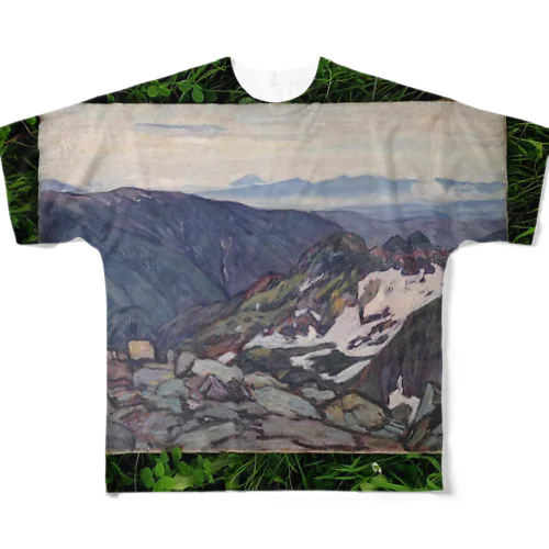 吉田博 安曇野山脈 令孫監修 All-Over Print T-Shirt