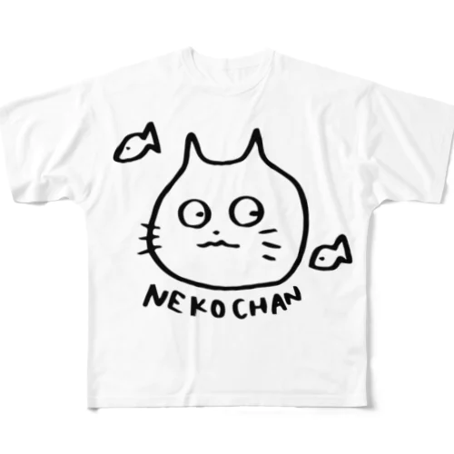 NEKOCHANとこざかな フルグラフィックTシャツ