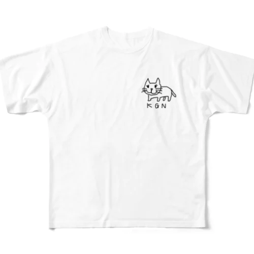 【KGN】気まぐれニャンコ フルグラフィックTシャツ