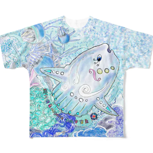 磯村佳美のspace fish宇宙魚「海のマンボウ、海のクラゲ」 All-Over Print T-Shirt