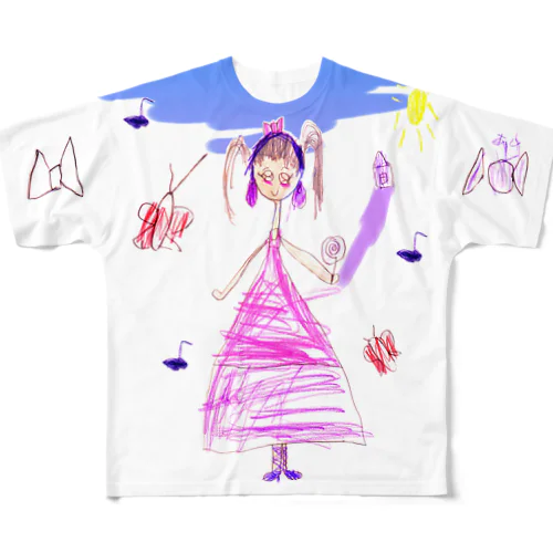 飴を持った女の子 All-Over Print T-Shirt